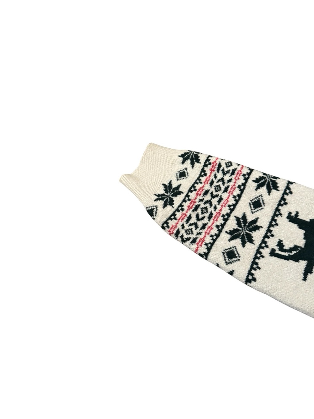 Lands End Mens Sweater Fair Isle Dog Holiday Christmas Cream Nordic Large 42-44 - Picture 6 of 14